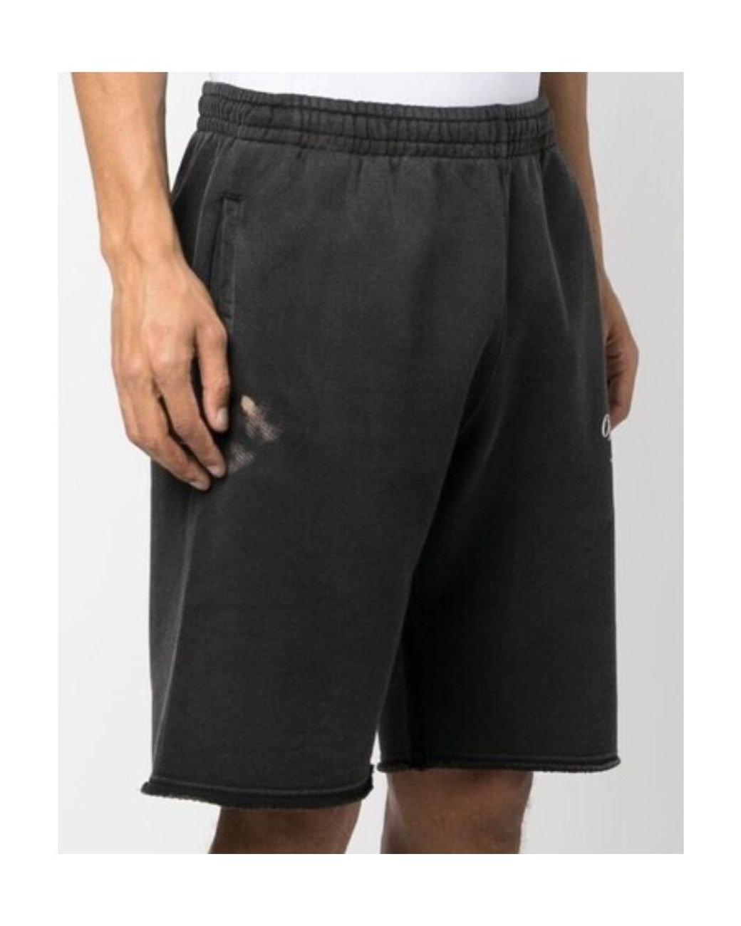 Off-White c/o Virgil Abloh Black Wave Off Sweatshorts for men