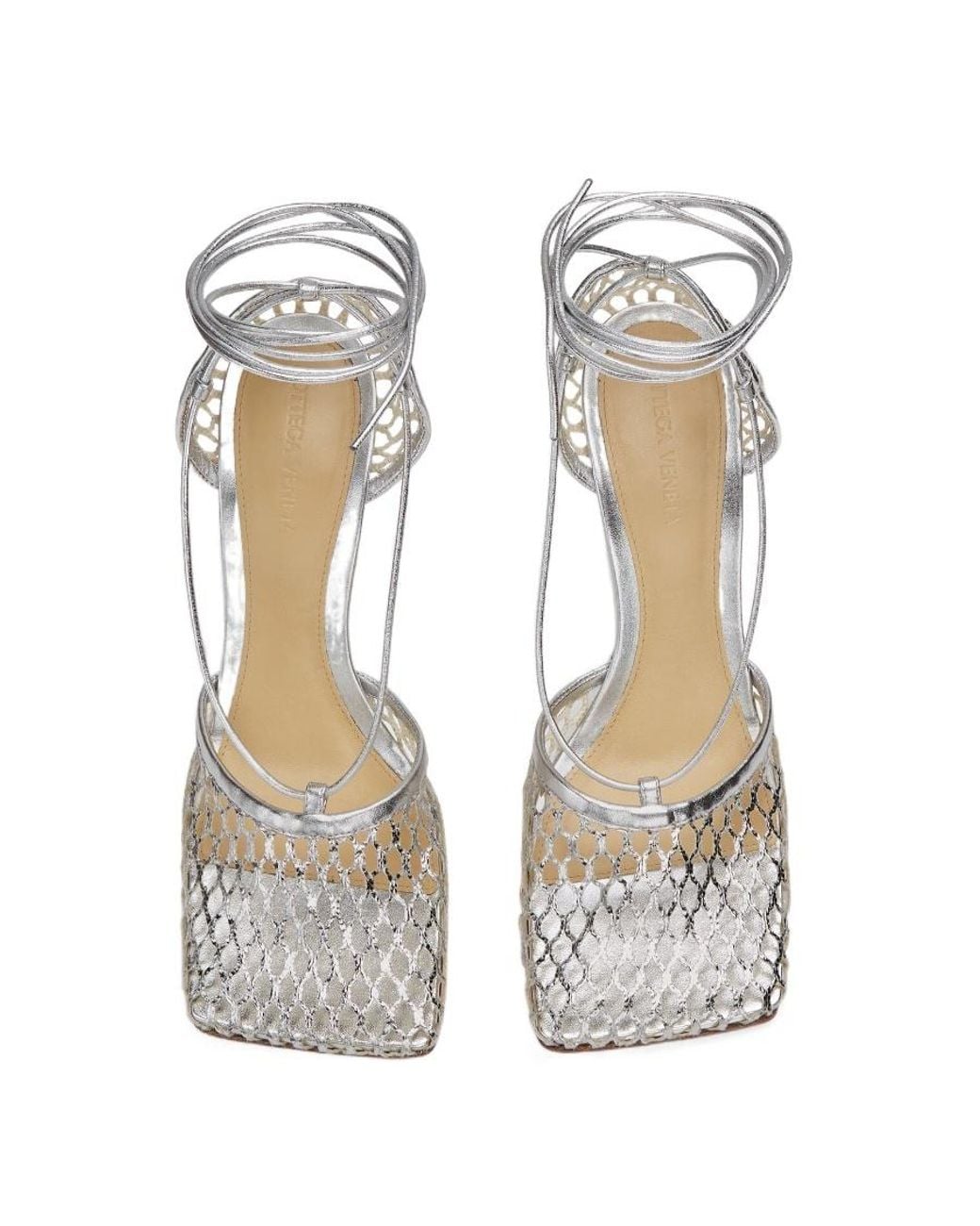 Bottega Veneta White Stretch Sandals