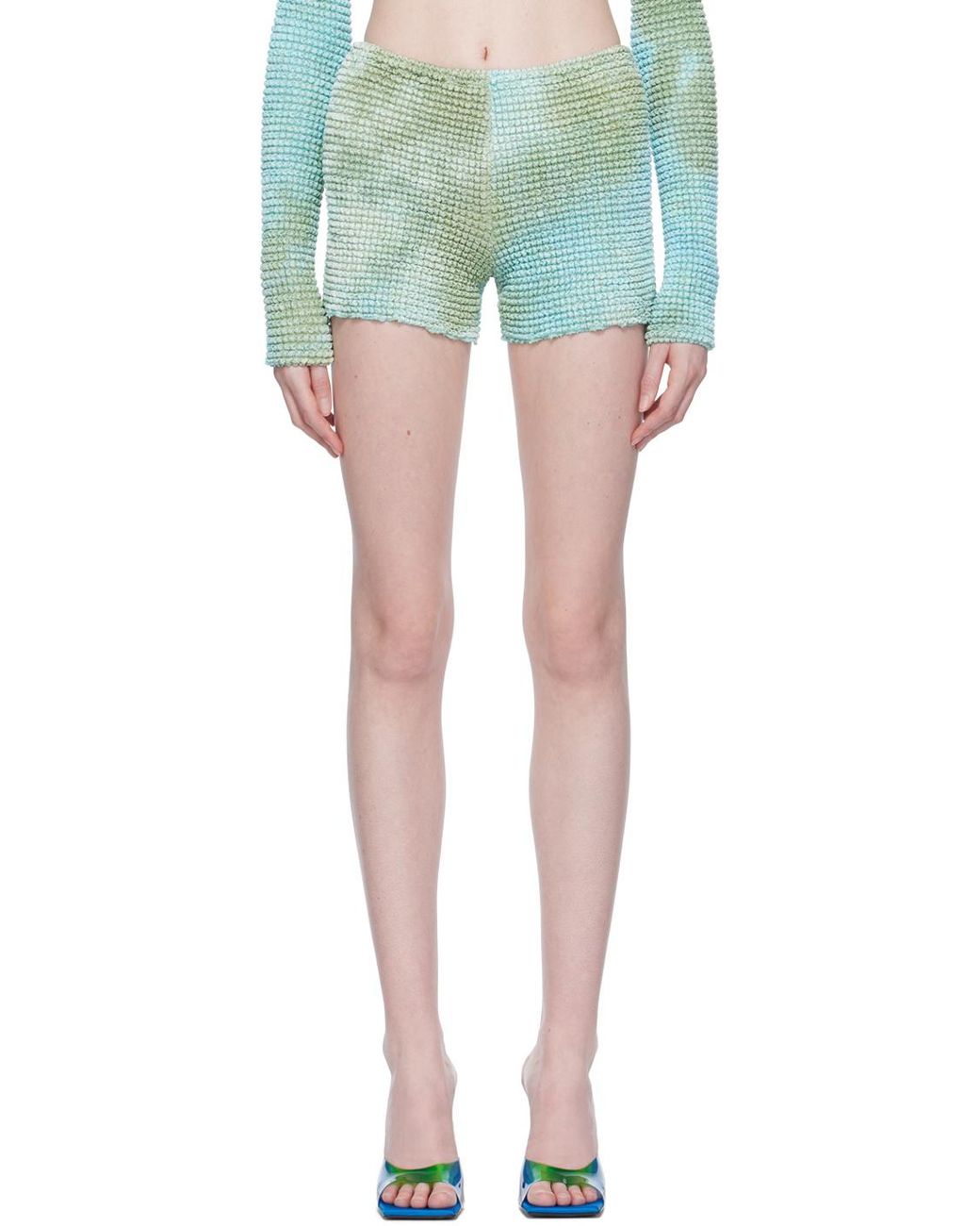 Off-White c/o Virgil Abloh Green Smock Tie-Dye Shorts