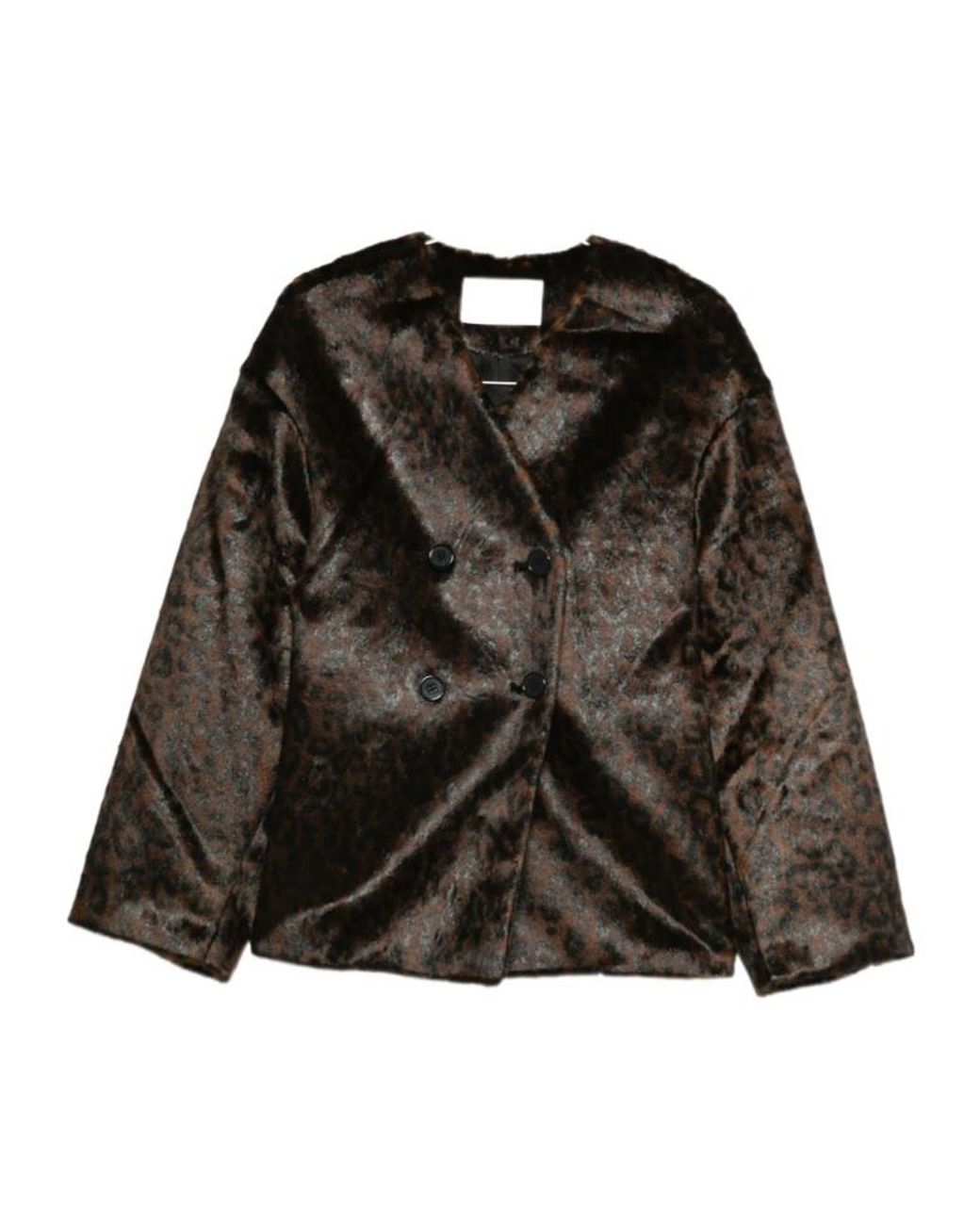 Frankie Shop Black Double-Breasted Patterned Jacket