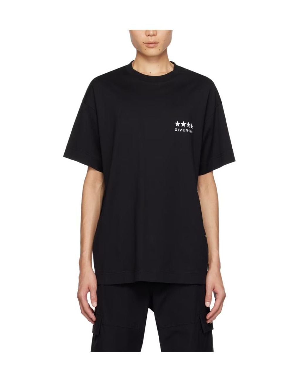 Givenchy Black Logo Printed Crewneck T-Shirt for men
