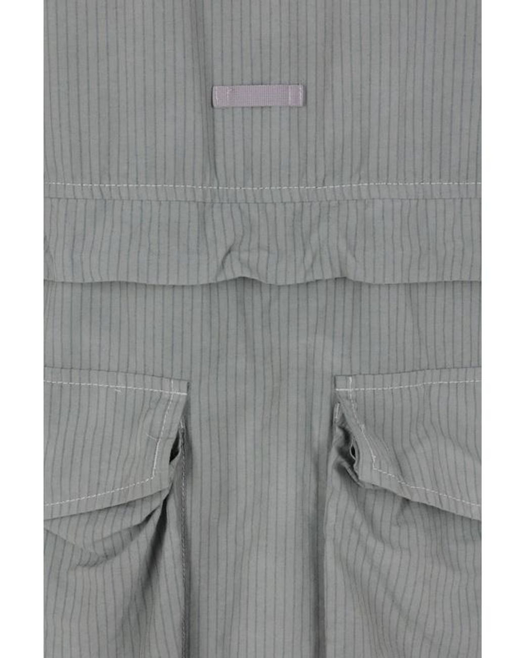 Maison Margiela Gray Striped Pocket Coat for men