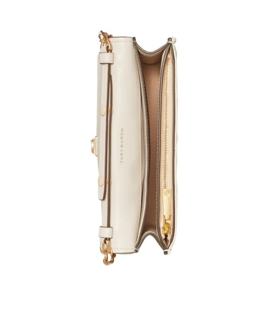 Tory Burch Natural Quilted Chain Wallet