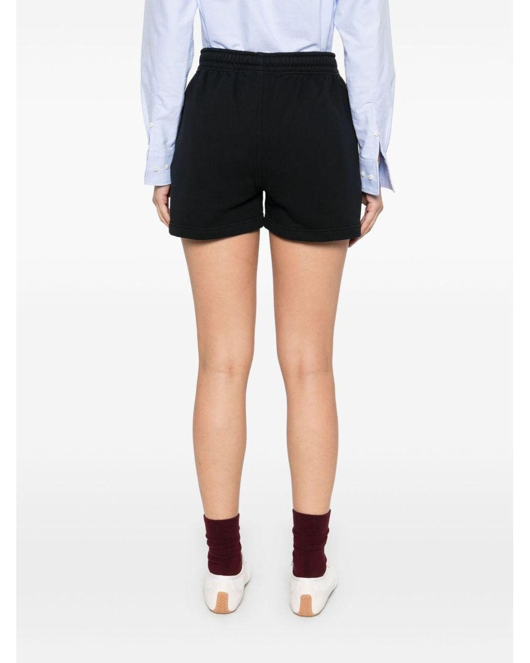 Maison Kitsuné Black Maison Kitsuné Baby Fox-Patch Drawstring Shorts