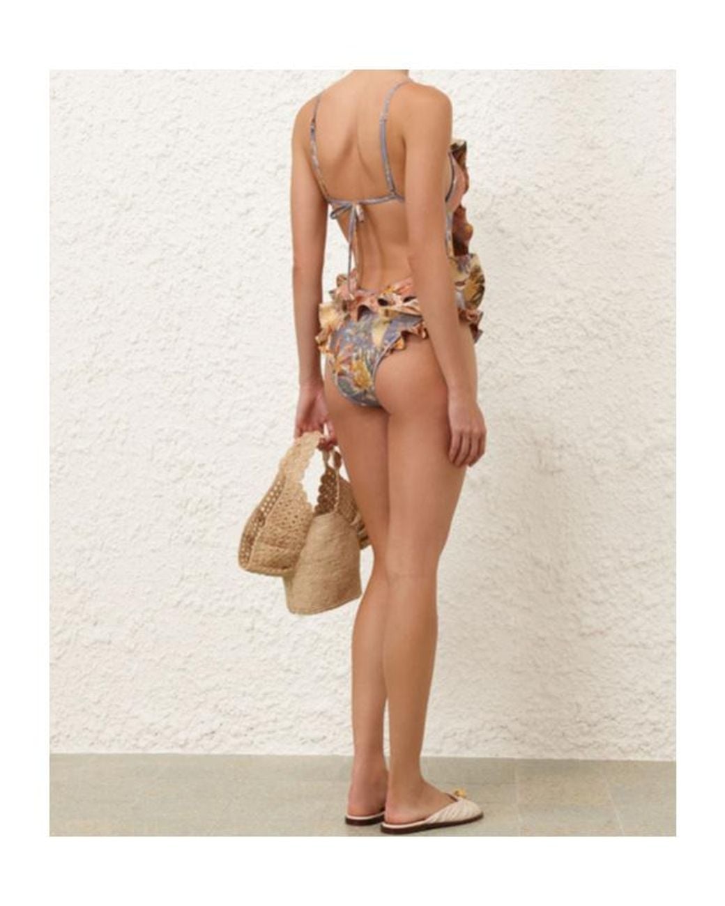 Zimmermann Multicolor Tallow Waterfall Frill Swimsuit