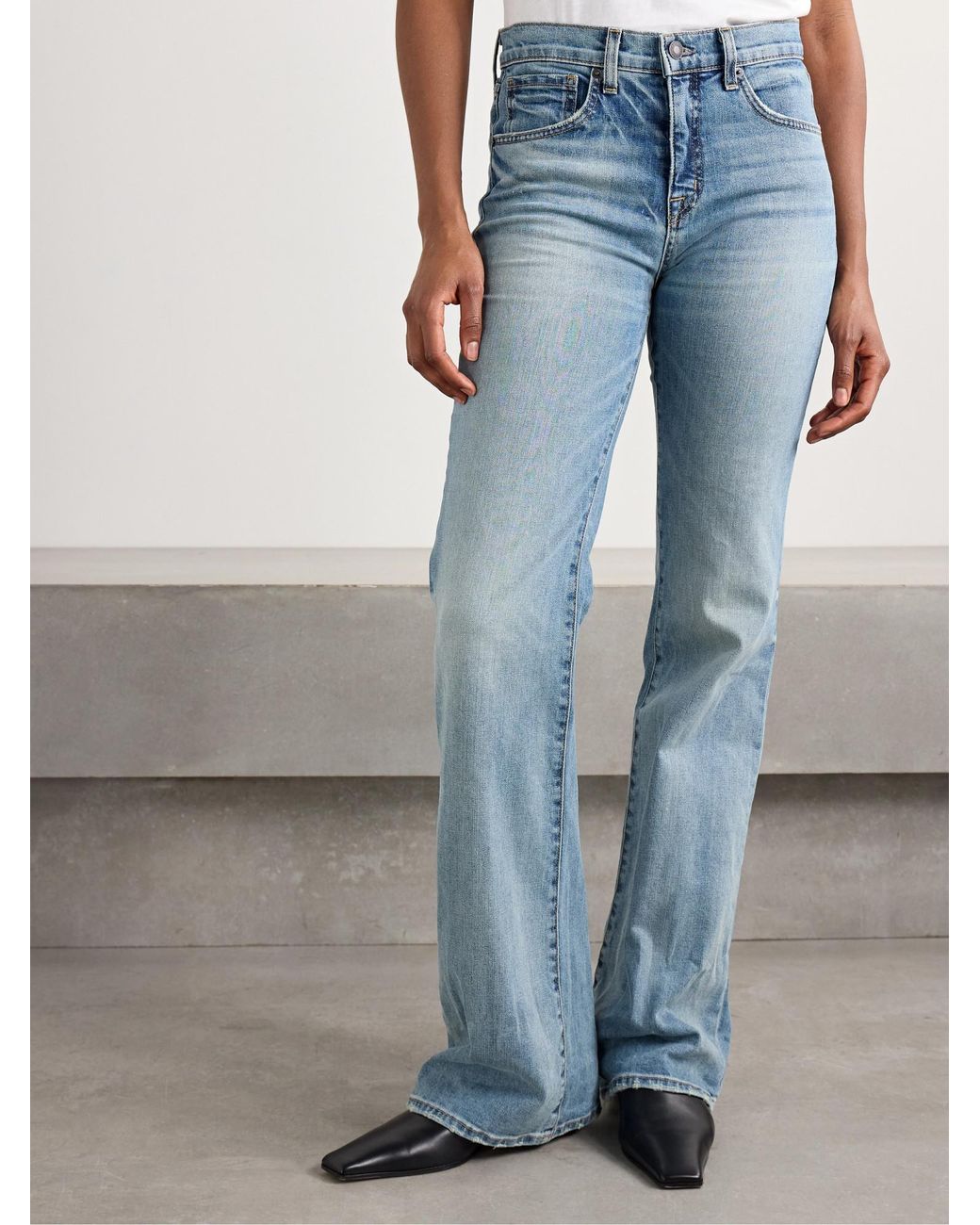 Nili Lotan Blue Celia High-Rise Straight-Leg Jeans