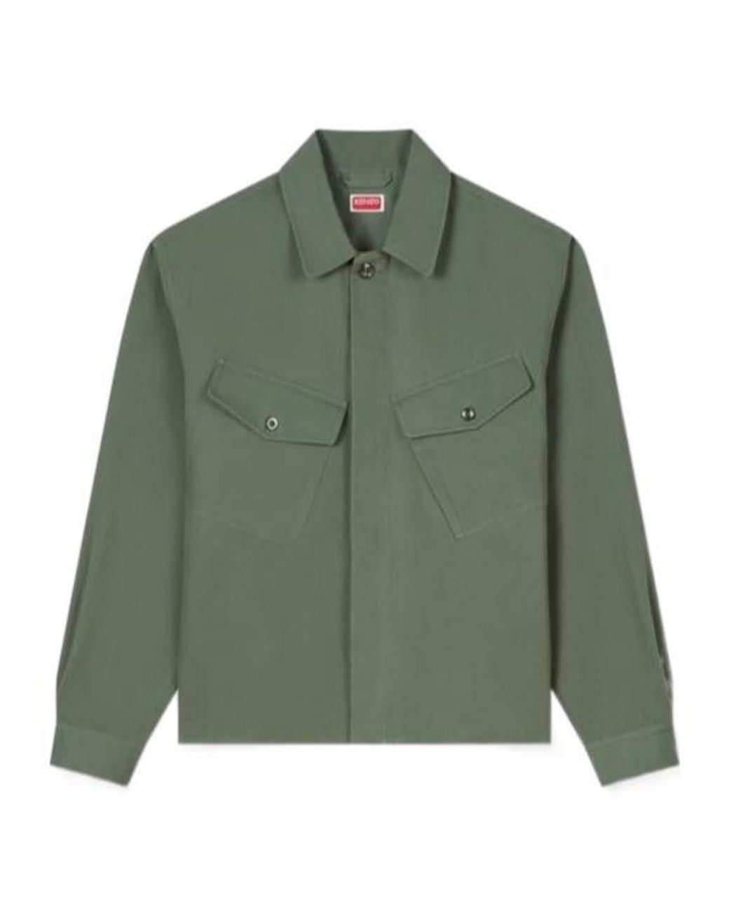 KENZO Green Long-Sleeved Overshirt for men
