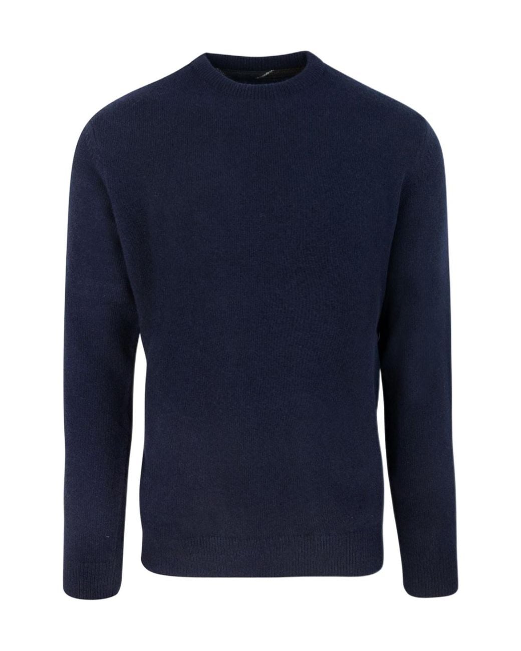 Barbour Blue Checked-Panel Crewneck Jumper for men