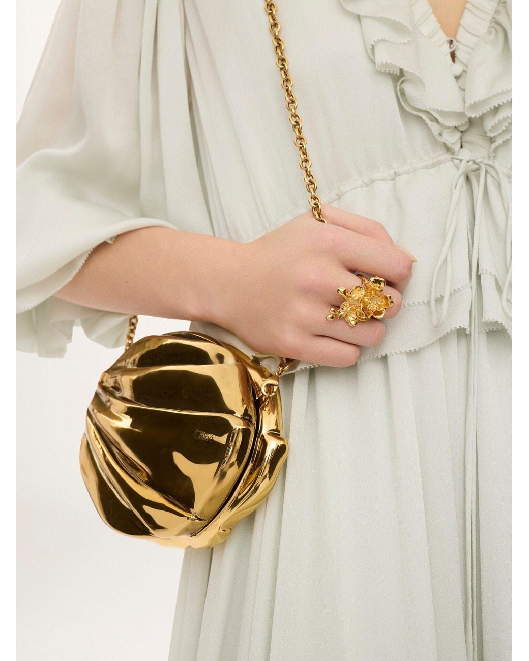 Chloé Metallic Chloé Bouquet Floral Ring