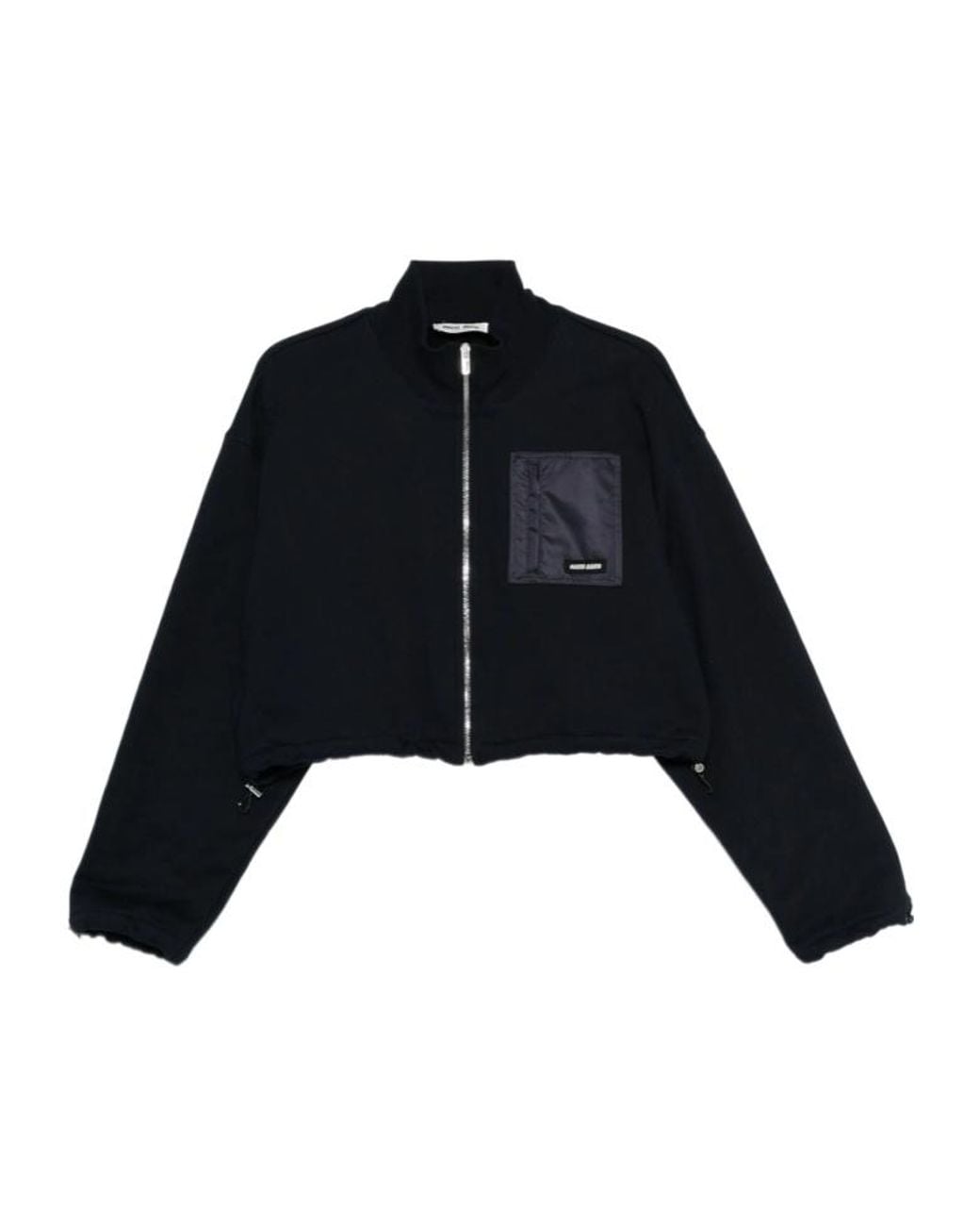 Miu Miu Blue Zip-Up Cropped Sweatshirt