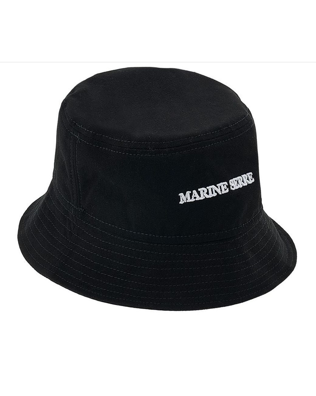 MARINE SERRE Black Logo Fisherman's Hat for men