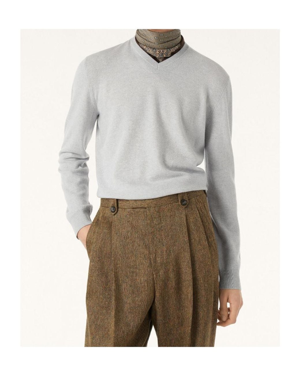 Loro Piana Sergio Sweater in Gray for Men | Lyst