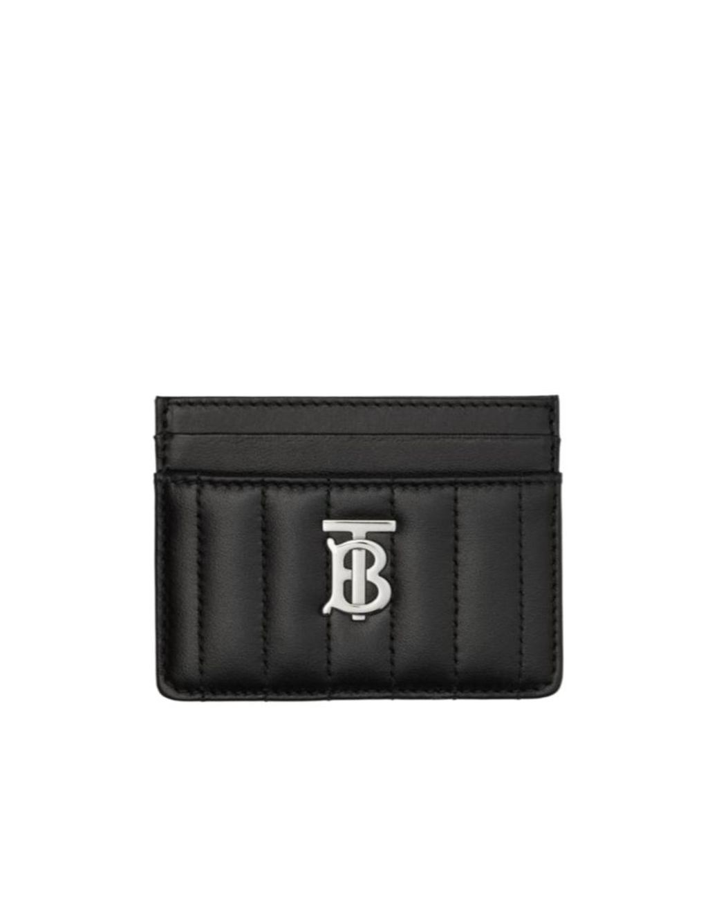Burberry Black Lola Tb Monogram Plaque Card Case