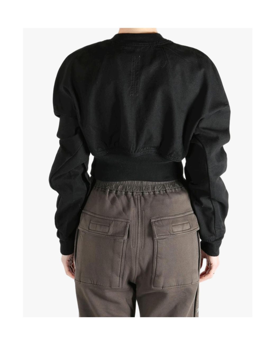 Rick Owens Black Striped Cropped Jacket
