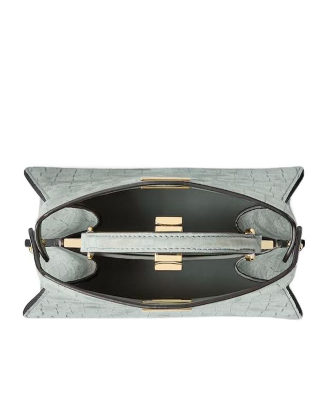 Fendi Gray Matcha Nubuck Crocodile Bag