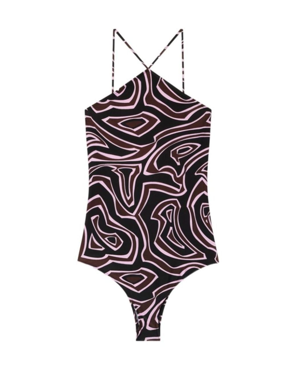 Emilio Pucci Multicolor Pucci Cross-Back Printed Swimsuit