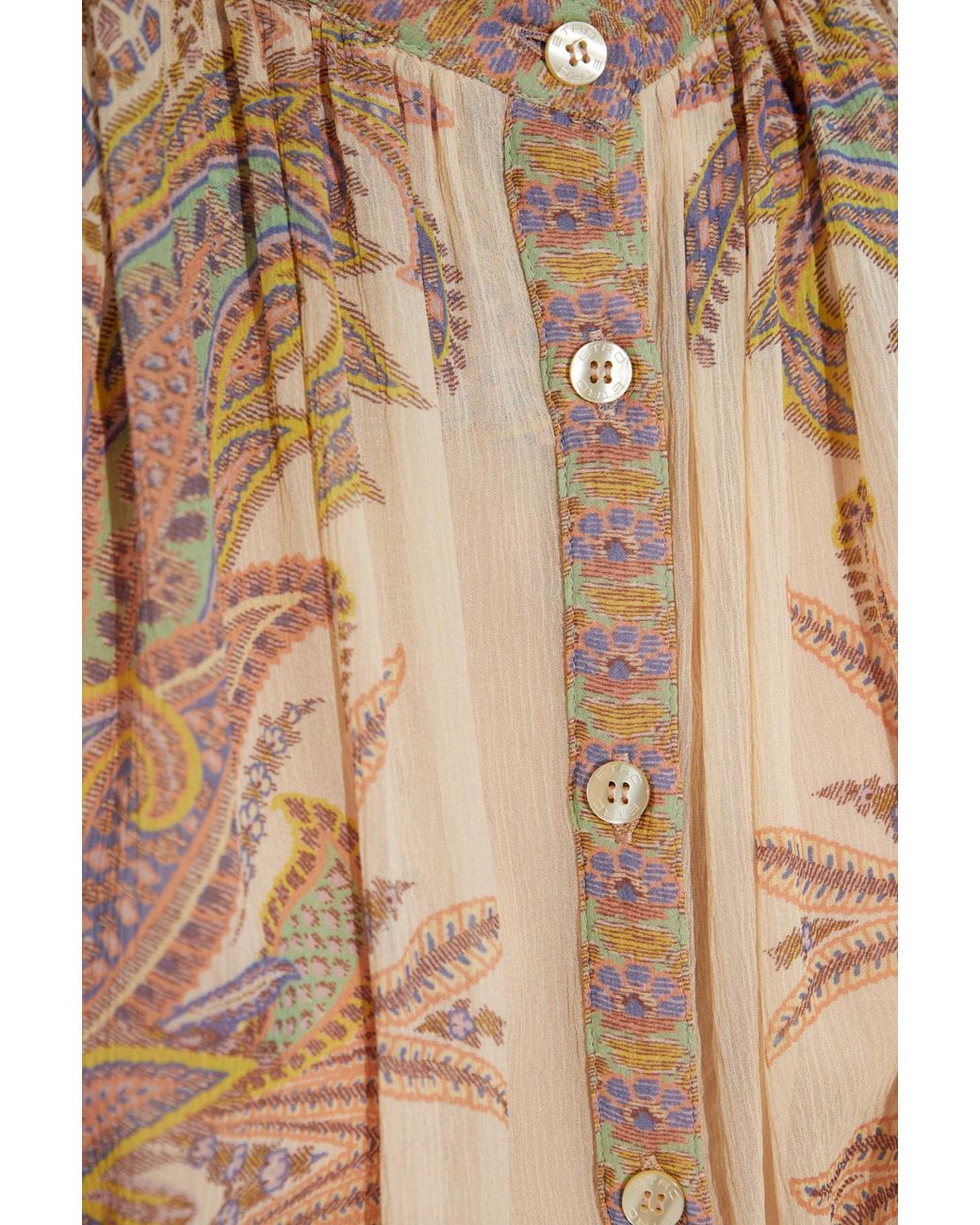 Etro Natural Paisley-Printed Pleat Detailed Shirt