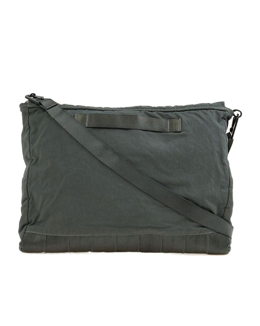 C P Company Gray Button Striped Tote Bag for men