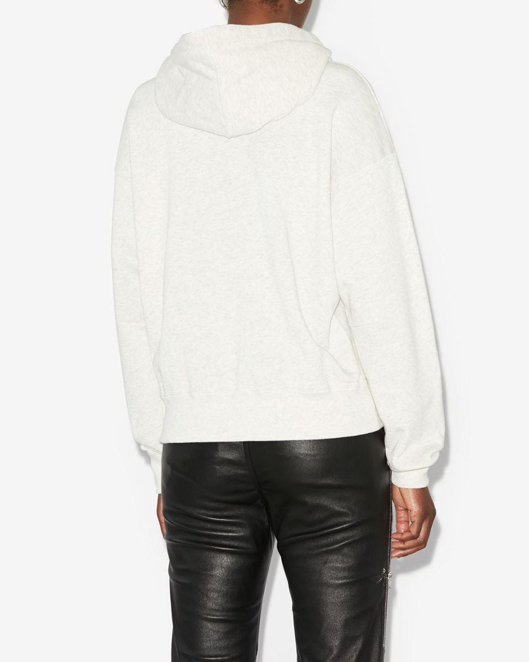 Isabel Marant Gray Isabel Marant Sylla Logo Embroidered Drawstring Hoodie