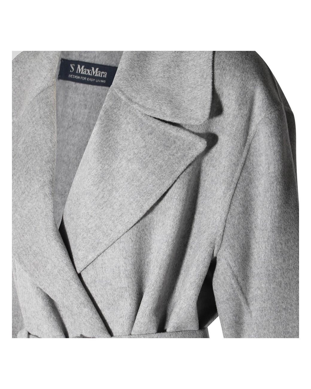 Max Mara Gray 'S Belted Long-Sleeved Coat