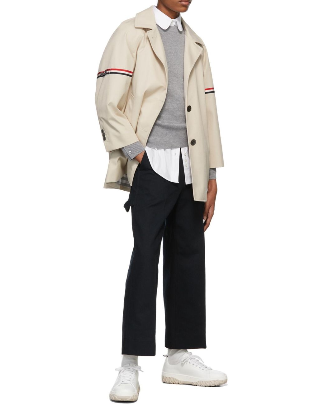 Thom Browne Gray Milano Stitch Classic 4-Bar Pullover