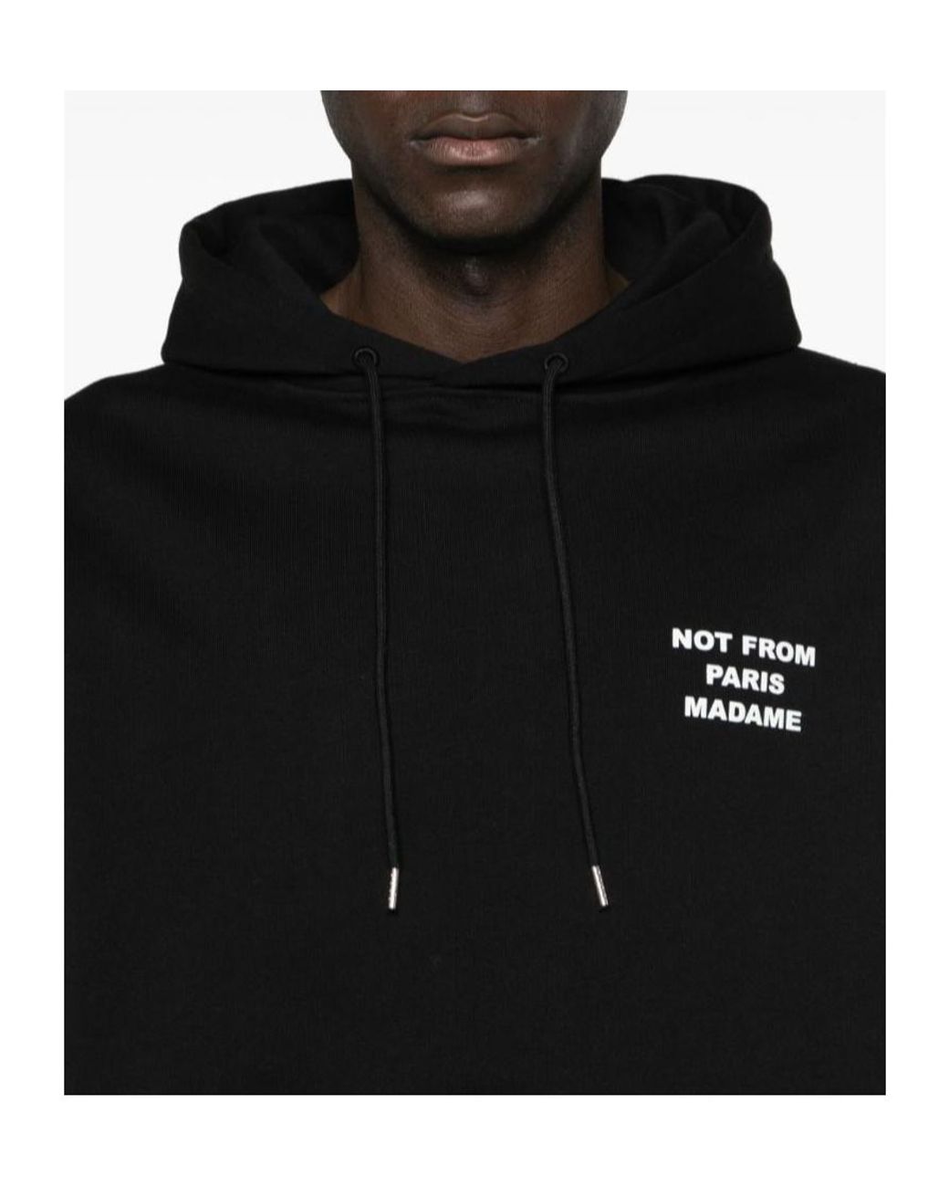 Drole de Monsieur Black Drôle De Monsieur Slogan Print Hoodie for men