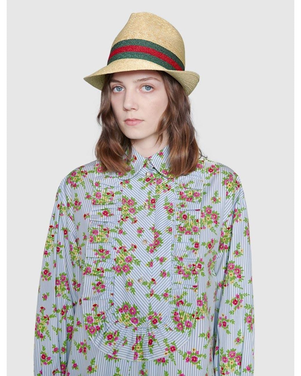 Gucci White Web Stripe-Trim Trilby