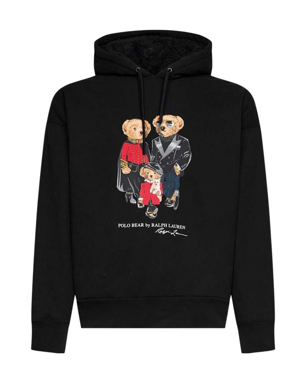Polo Ralph Lauren Black Polo Bear Graphic Hoodie for men