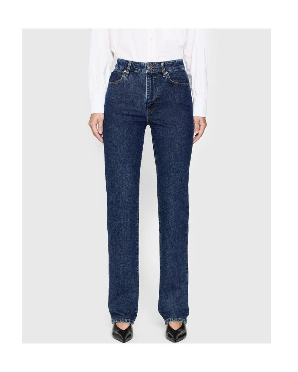FRAME Blue Straight Leg Jeans