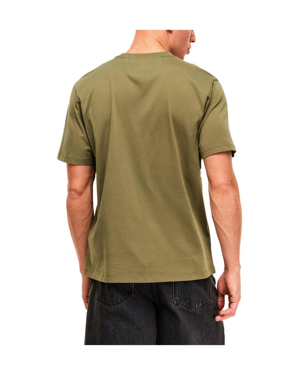 C P Company Green Simple Crew Neck Shortsleeve Top for men