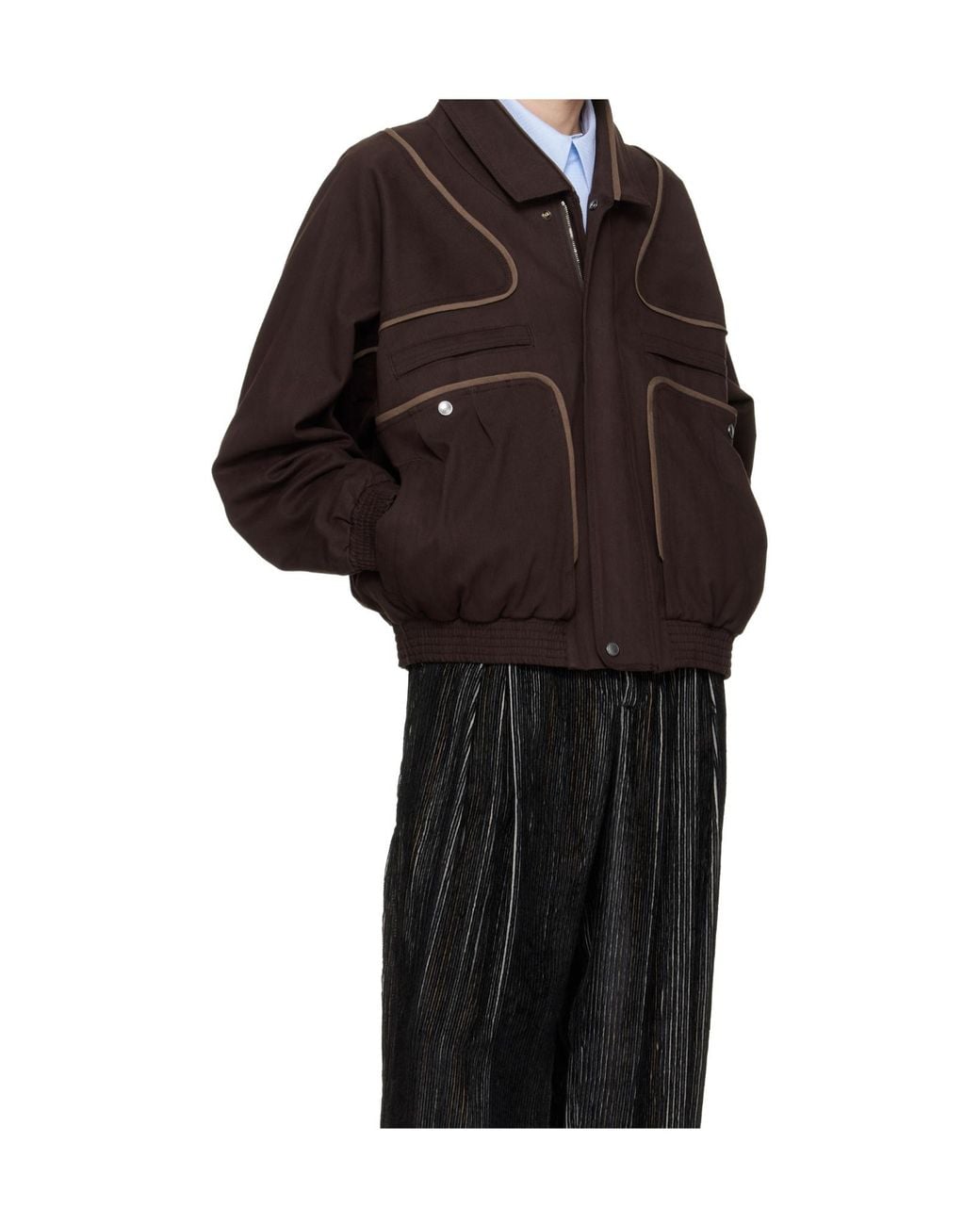 Kiko Kostadinov Brown Contrast Piped Jacket