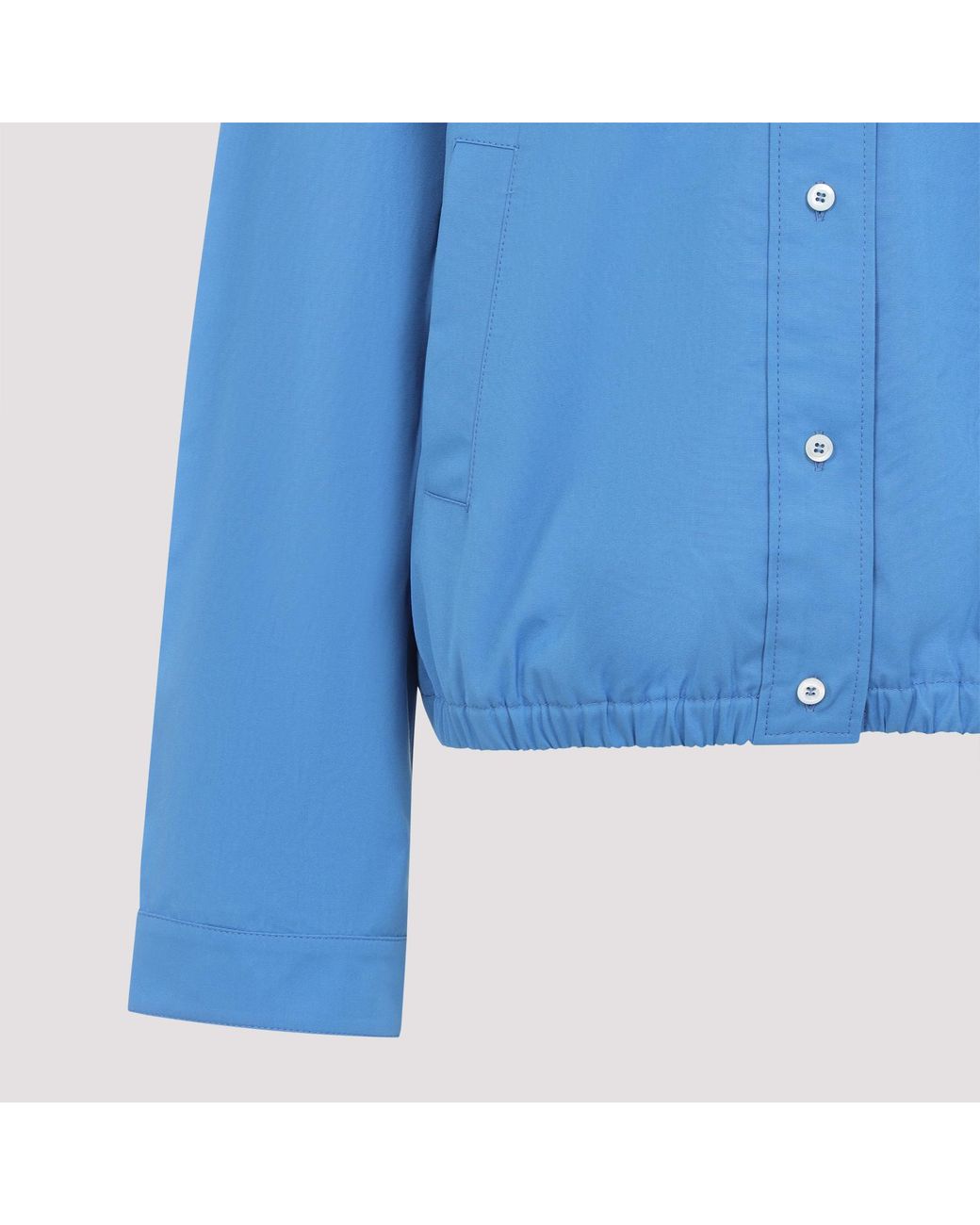 Miu Miu Blue Logo-Embroidered Shirt Jacket