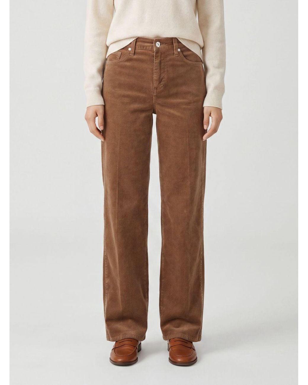 7 For All Mankind Brown Lotta Corduroy-Effect Trousers