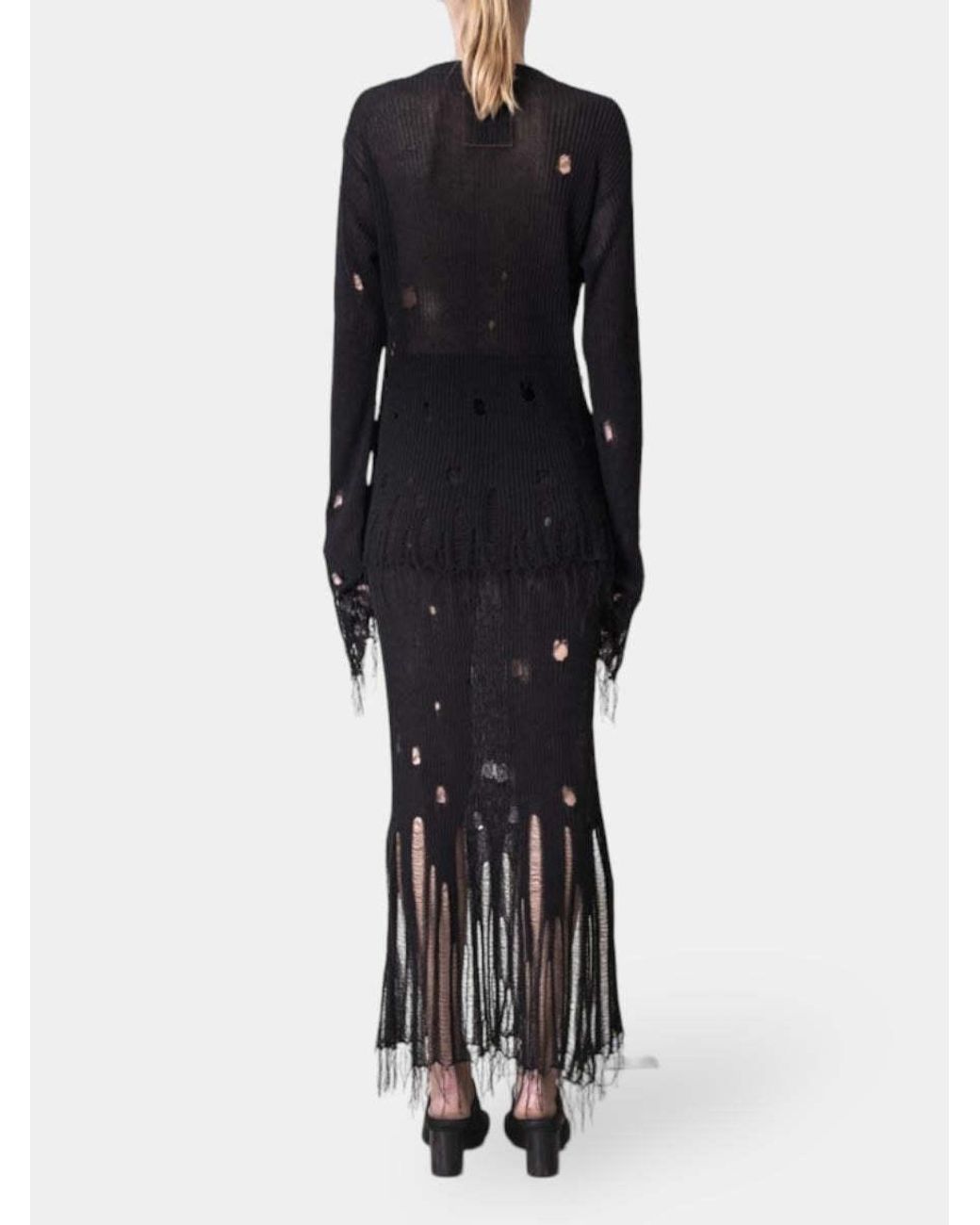 Uma Wang Black Long-Sleeve Knitted Top