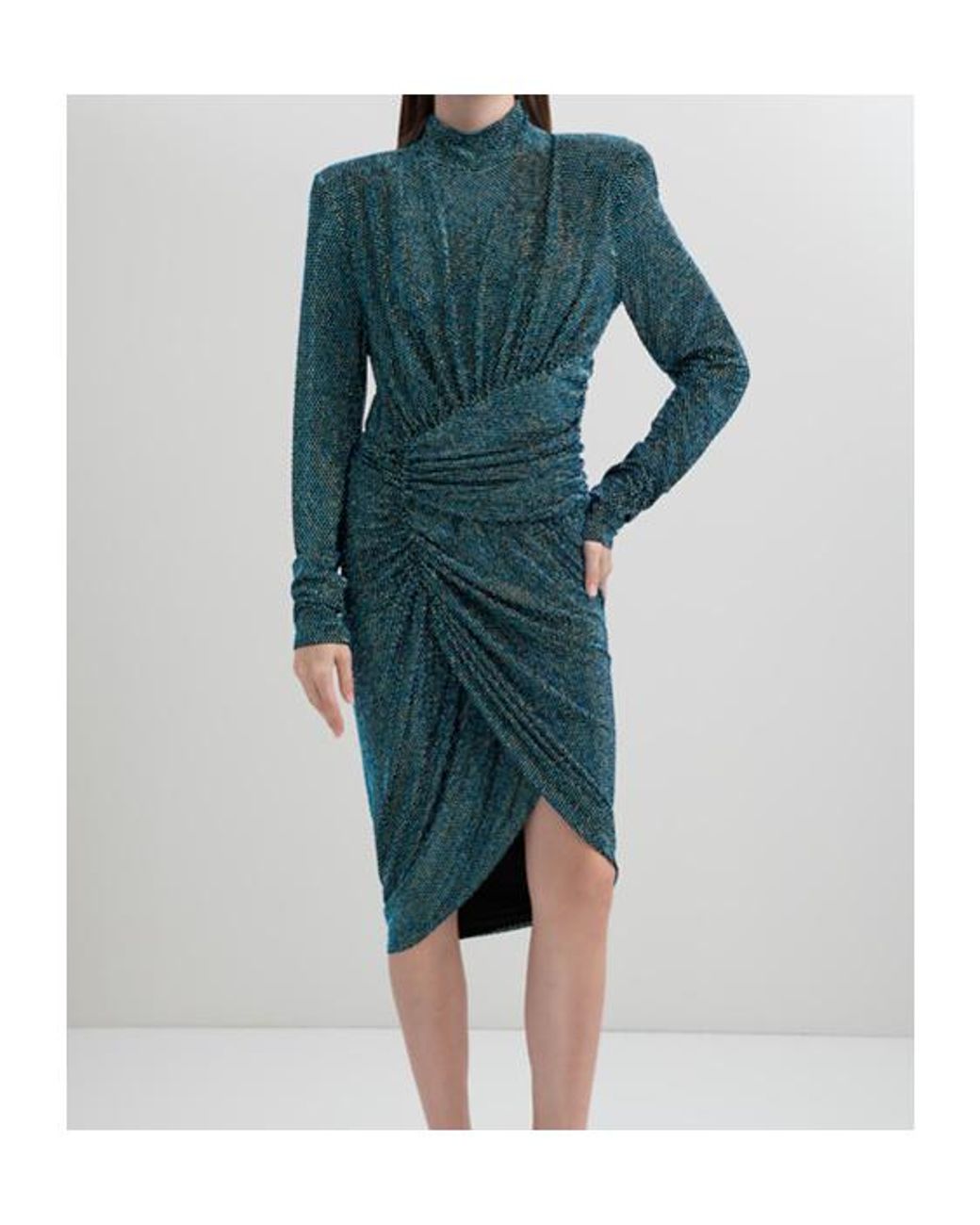 Alexandre Vauthier Blue Rhinestone Trimmed Dress