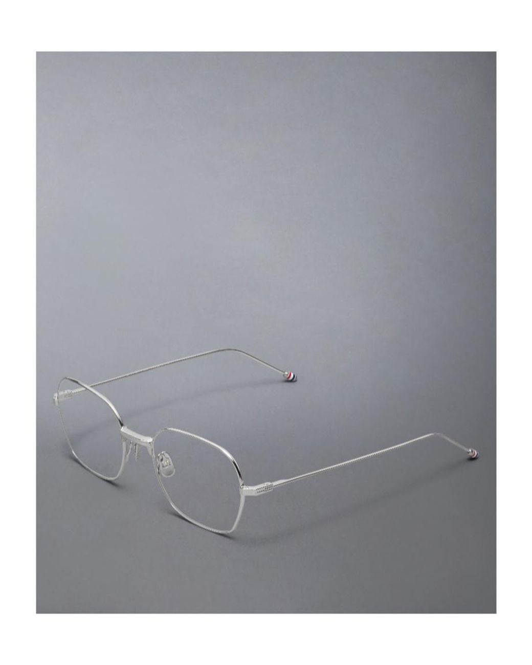Thom Browne White Eyewear Rectangular Frame Glasses for men