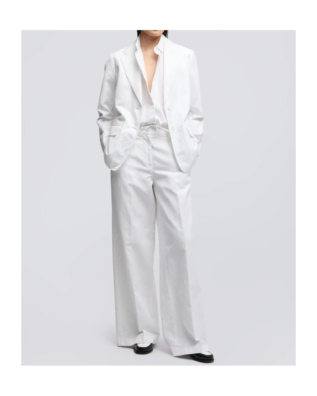 Aspesi White Wide-Leg Trousers