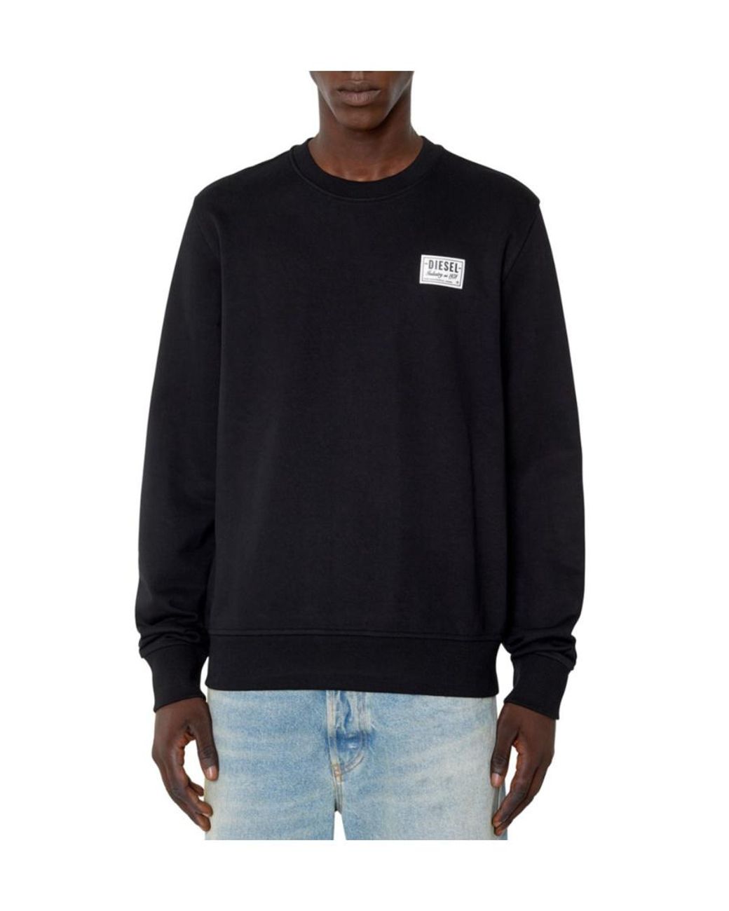 DIESEL Black Logo Round-Neck Sweater for men