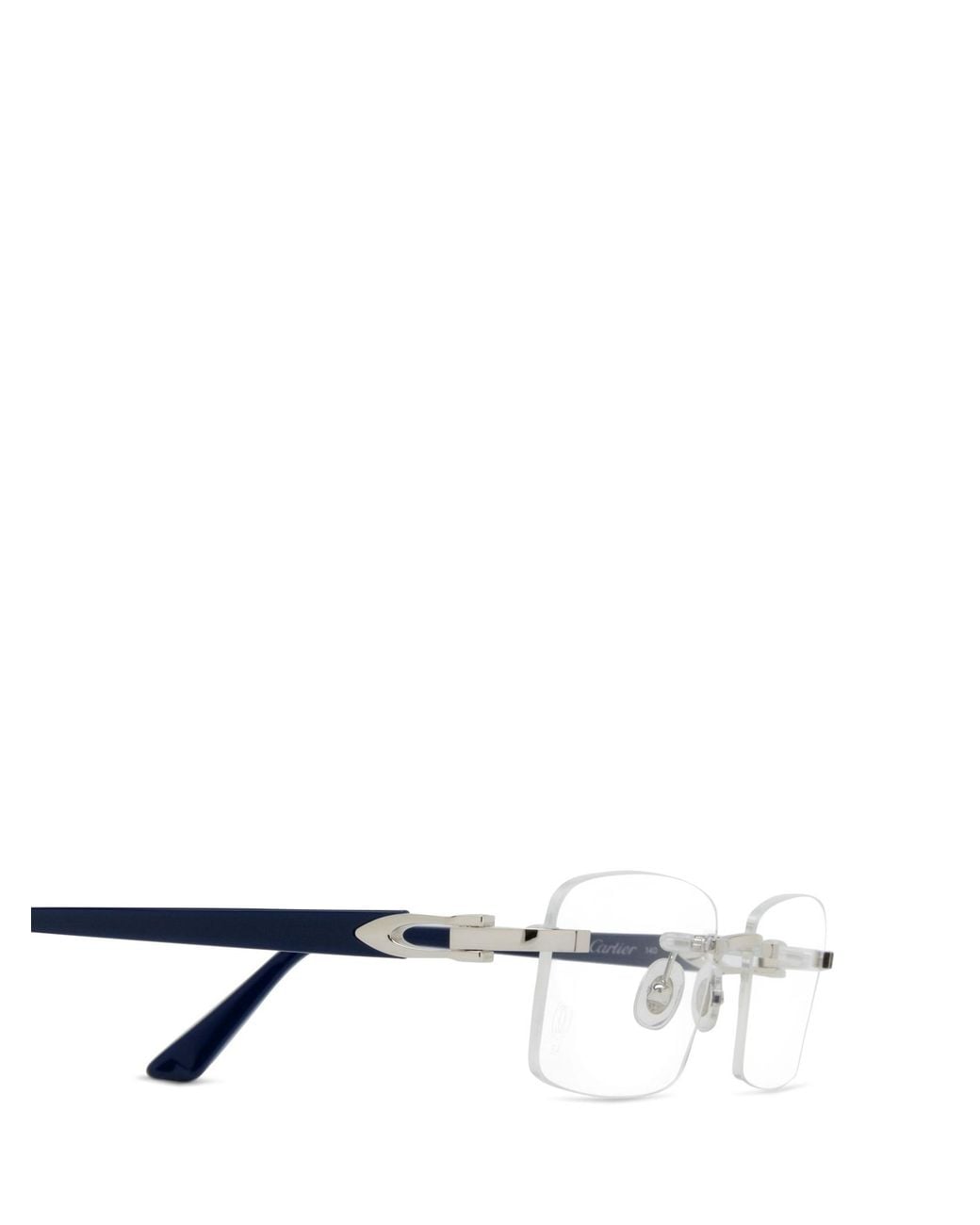 Cartier White Rectangle Frameless Glasses for men