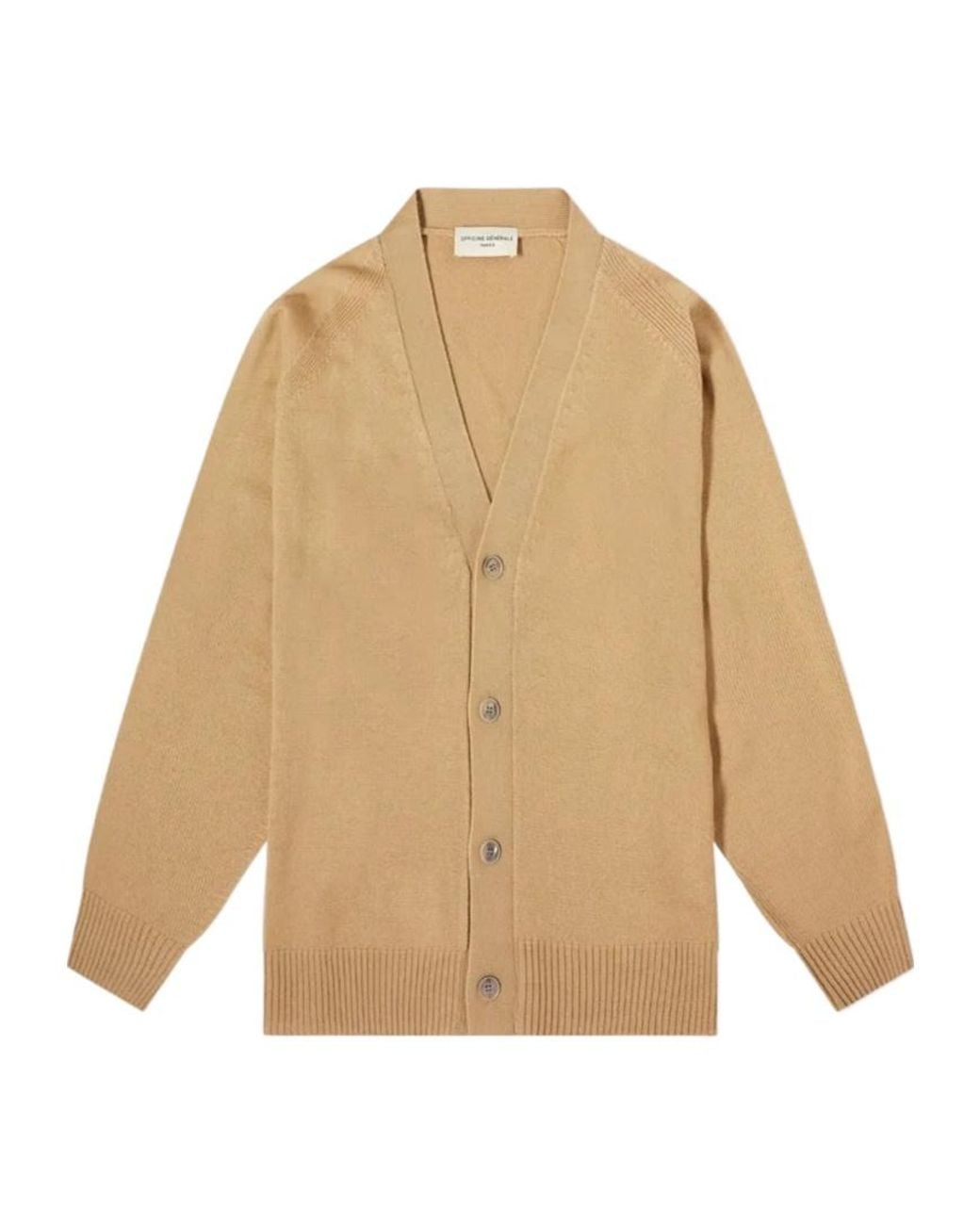Officine Generale Natural Long-Sleeved Cardigan for men
