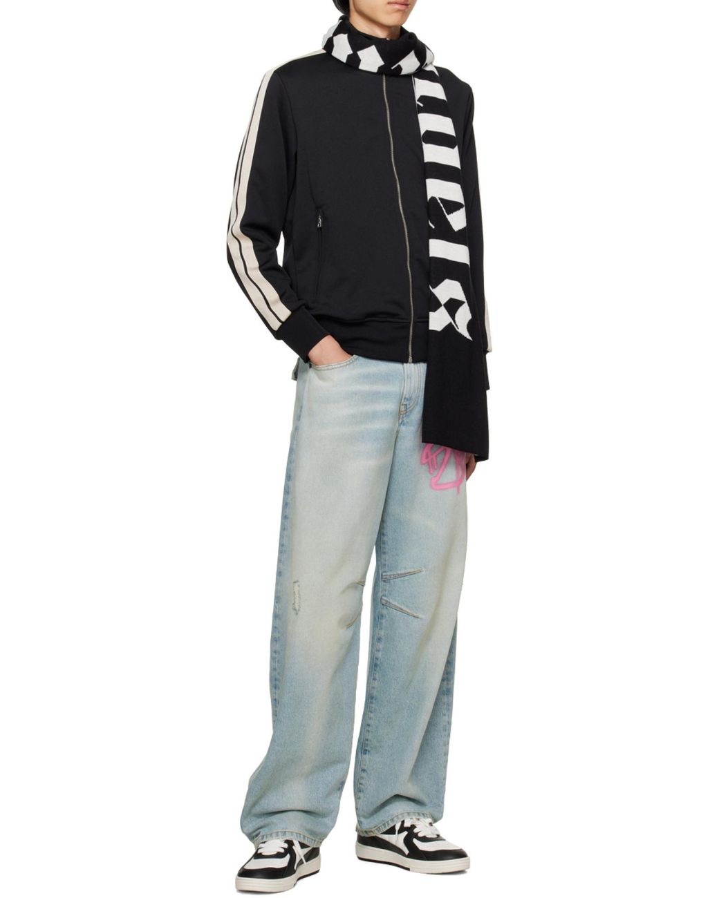 Palm Angels Blue Two-Toned University Low-Top Sneakers for men