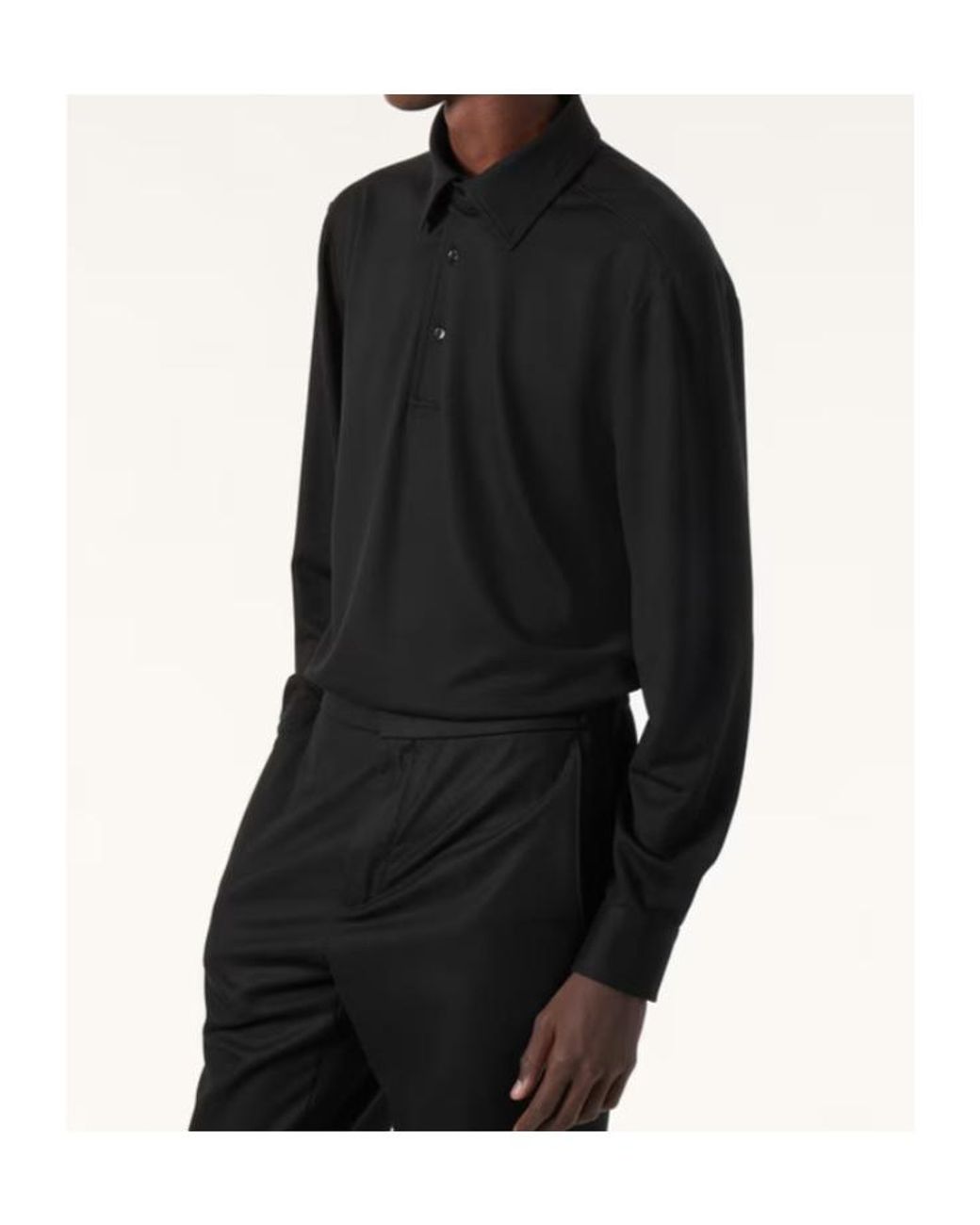 Loro Piana Black Colmegna Polo Shirt for men