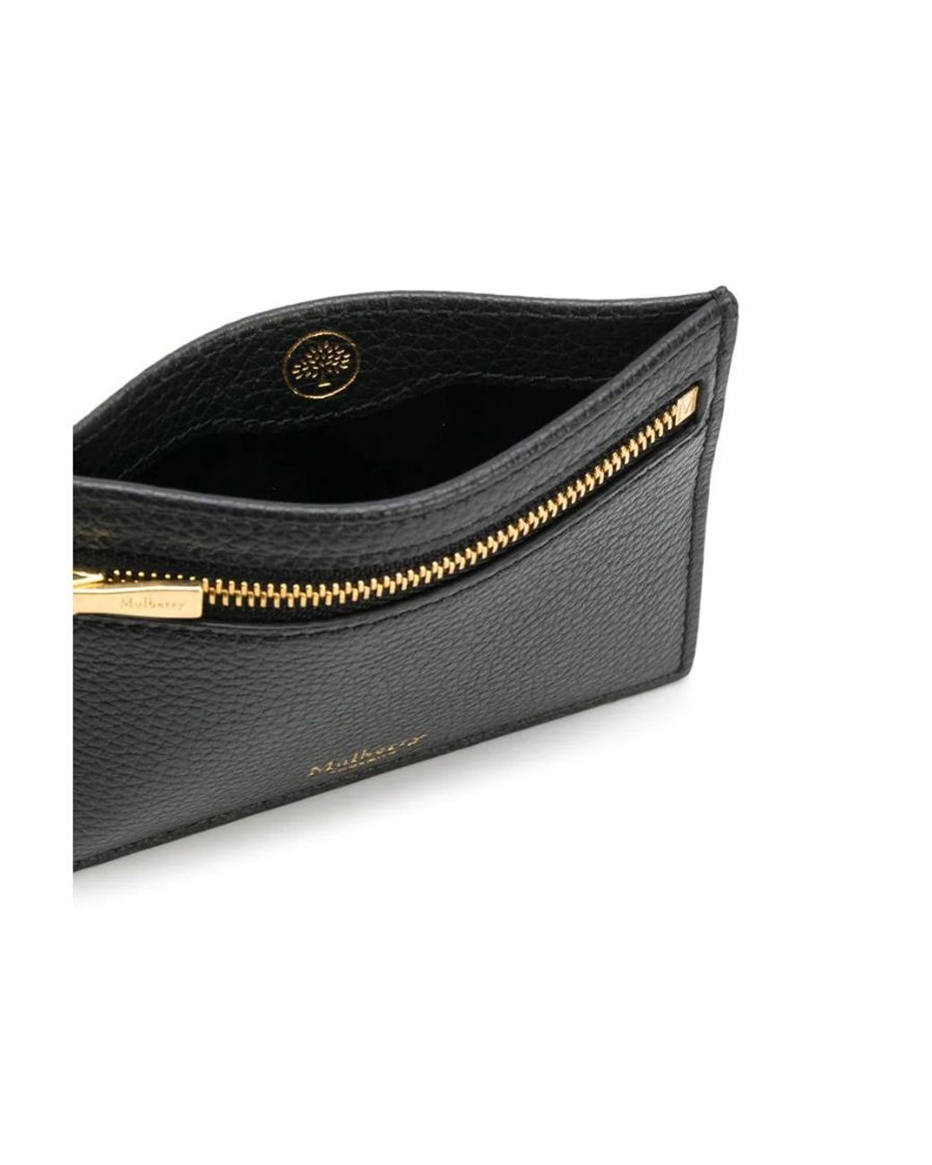 Mulberry Black Compact Logo Printed Cardholder