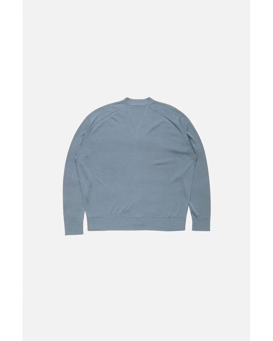 Acne Blue Silk V-Neck Cardigan for men