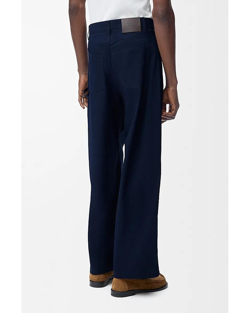 Loewe Blue Cotton Carpenter Trousers for men