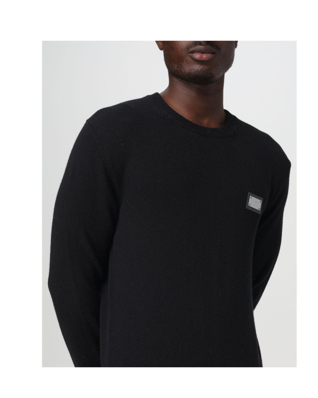 Dolce & Gabbana Black Round Neck Sweater for men