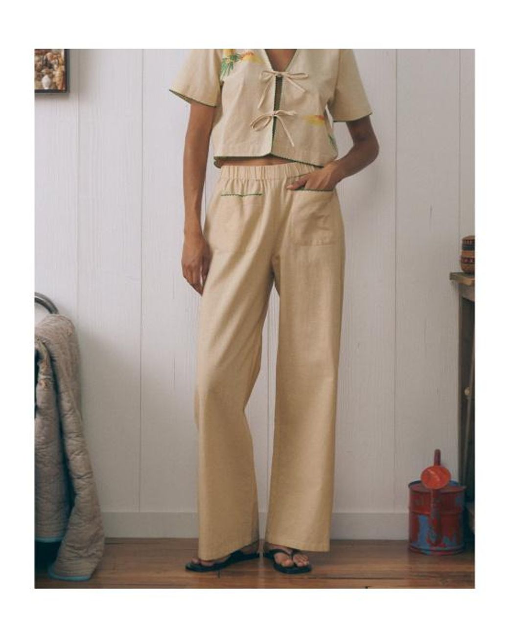 Maison Labiche Natural Patch-Pockets Trousers