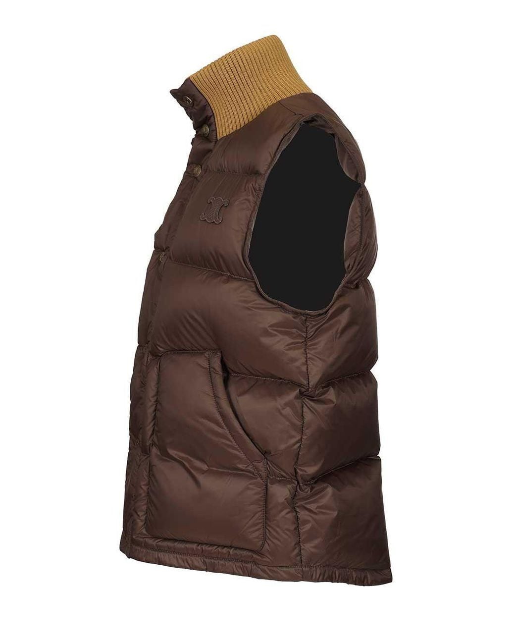 Céline Brown Sleeveless Puffer Jacket