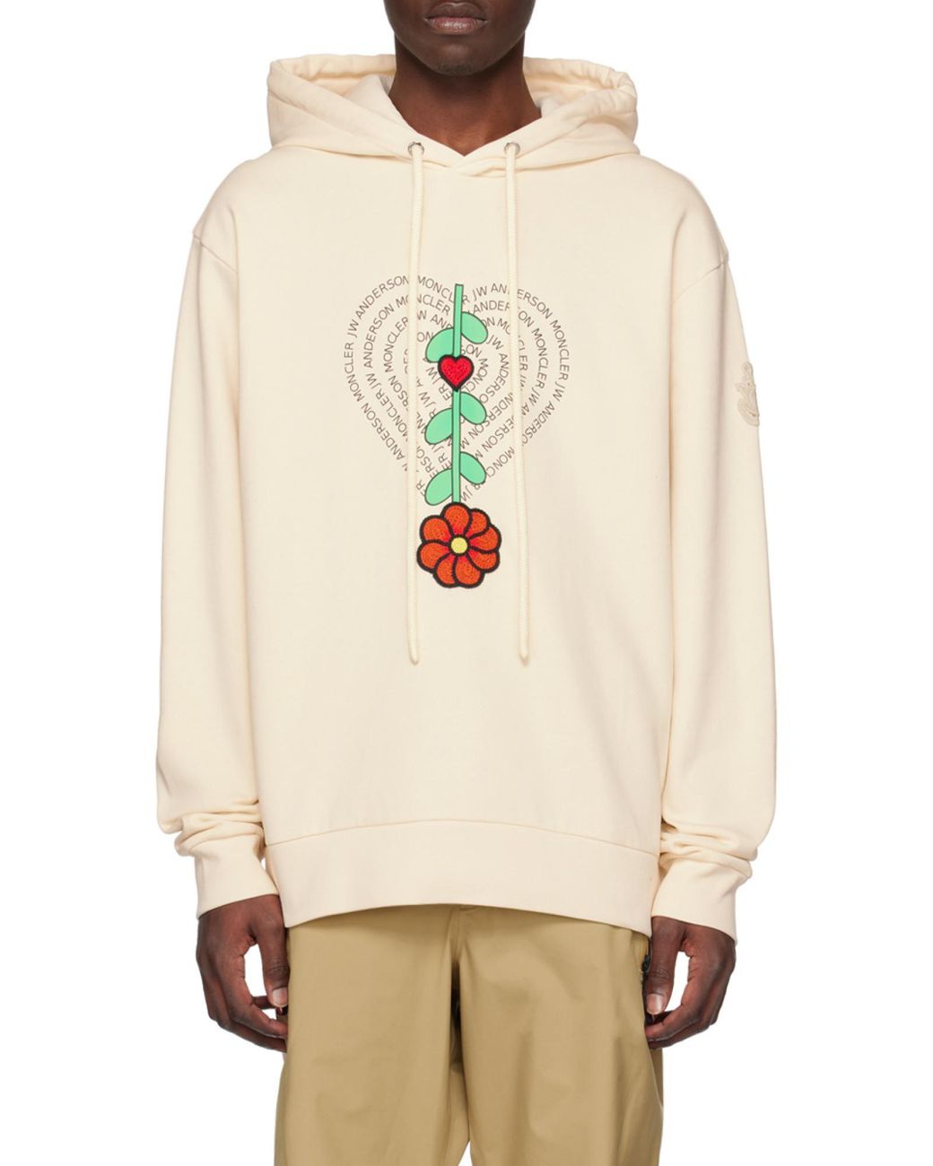 Moncler White Hooded Jersey Sweatshirt for men