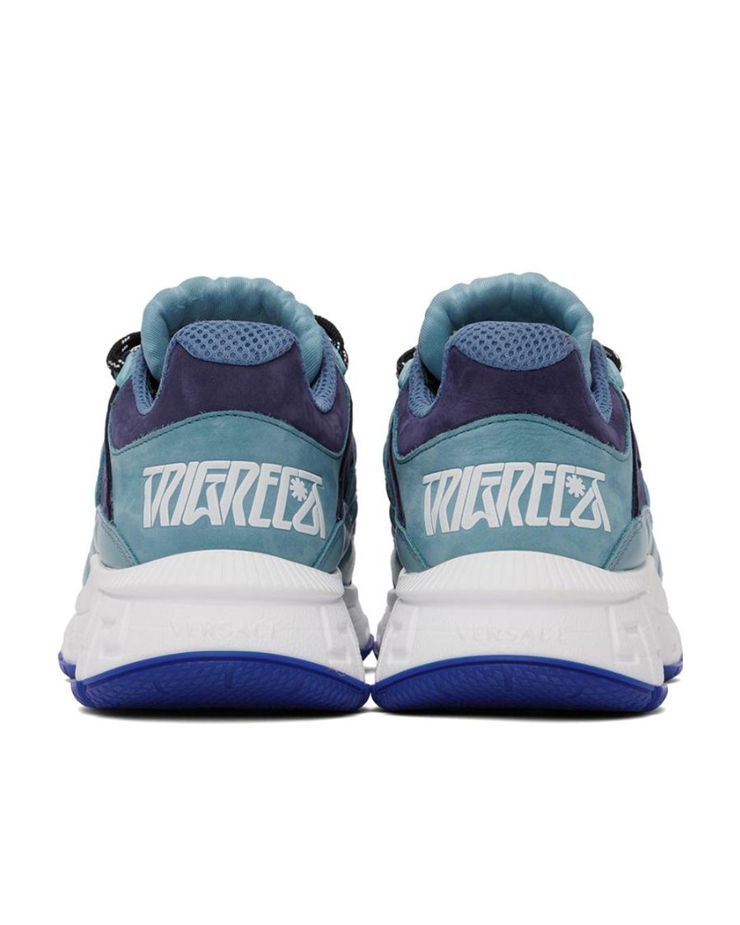 Versace Blue Trigreca Leather Sneakers for men